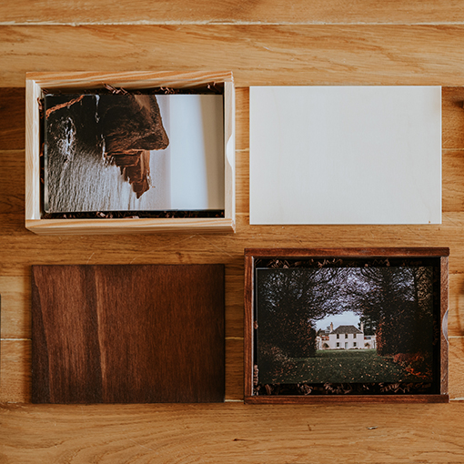 cajas de madera para fotos