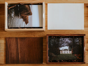 caja de madera para fotos